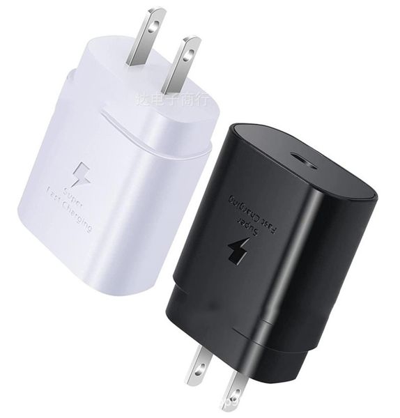 Con caja al por menor 100 cargadores tipo C originales Nota 10 USB C Carga rápida UE EE. UU. Adaptador de cargador rápido PD 25 W Enchufe de pared de alimentación para S3788826