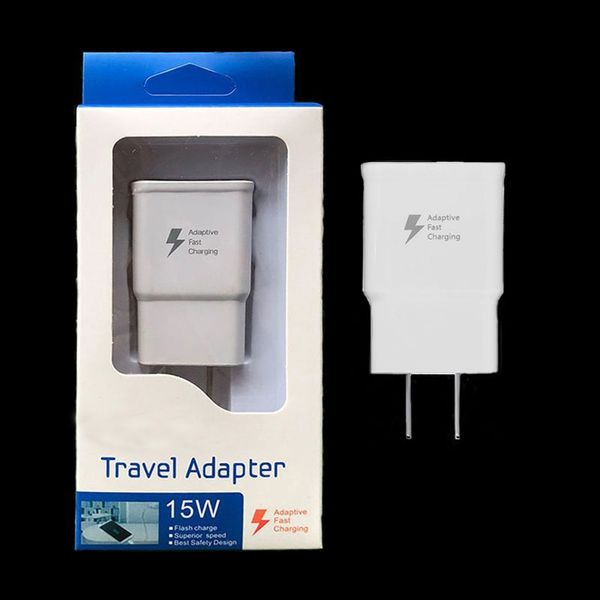 Prises de chargeur rapide murales USB à charge rapide adaptative de haute qualité, adaptateur 15W 9V 1,67a 5V 2A, prise US EU pour Samsung S21 S20 S10 S9 S8 S7 S6 Note 10 20 N7100