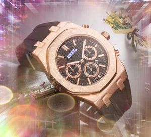 Avec vis majuscule automatique Date hommes montres de luxe japon mouvement à Quartz horloge en acier inoxydable élastique ensemble Auger chronographe montre-bracelet relogio masculino