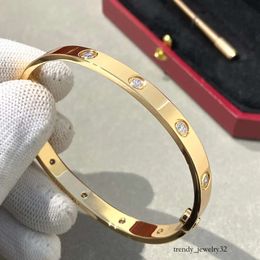 met schroevendraaier armband schroef bangle ontwerper vrouwen mannen sieraden sier rose titanium staal vergulde witte diamanten armbanden hoge kwaliteit niet -vervaging kleur