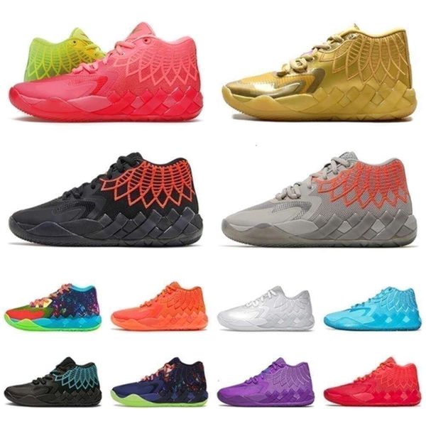 avec boîte à chaussures Lamelo Rick Shoes Ball 1 Sneaker Mb01 Basketball et Morty Purple Cat Galaxy Baskets pour hommes Beige Blast Buzz Queen Not From Here Be You Sport