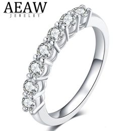 Met zijstenen 07CTW 3 mm DF Ronde Cut Engagement Wedding Lab Gegroeide diamanten bandring Sterling zilver voor vrouwen 230225