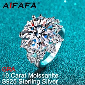 Met zijstenen AIFAFA 10 Moissanite ringen voor vrouwen Topkwaliteit Plate18K S925 Sterling zilveren bloem trouwring verlovingssieraden YQ231209