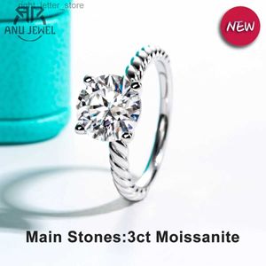 AnuJewel 2ct/3ct Moissanite Verlovingsring Voor Vrouwen 925 Sterling Zilver D Kleur Lab Gemaakt Diamanten Trouwringen Sieraden YQ231209