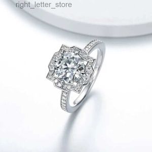 Con piedras laterales DEZO Total 2.5ct Todos los anillos de compromiso de Moissanite para mujer Aniversario Sólido 925 Plata Corte redondo VVS D Color Certificado GRA YQ231209