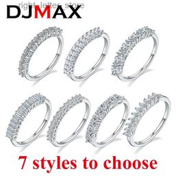 Met zijstenen DJMAX 1CT Zeldzame geslepen Moissanite diamanten ringen voor dames Origineel 925 sterling zilver Dames diamanten rijringen Nieuw 2023 YQ231209
