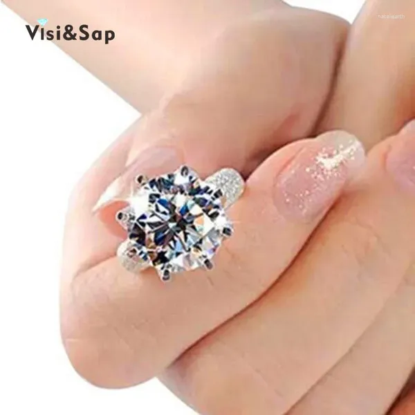 Avec pierres latérales Eleple luxe 8 couronne couleur or blanc bague brillant CZ anneaux de mariage pour les femmes taille 5-11 bijoux de mode VSR064