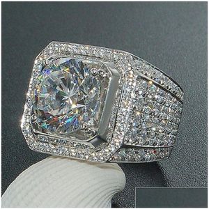 Met zijstenen modeheren ring sieraden hoogwaardige verlovingsringen voor dames gesimdeeld diamant sier drop leveren dhgarden otdne