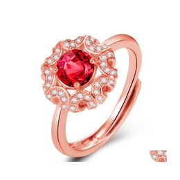 Met zijstenen mode vrouwen ringen ros￩ goud kleur kristal inleg bruiloft verlovingsbands klassieke sieraden meisje verjaardag cadeau drop d dh8wq