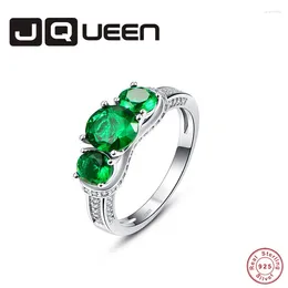 Con piedras laterales JQueen Día de San Valentín presente 925 STERLING SIGLE Fashion Stone Solid Ring para mujeres Joyas finas