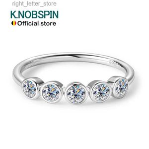 Met zijstenen KNOBSPIN D VVS alle Moissanite ringen voor vrouwen bubbels klassieke verlovingsring met certificaten 925 sterling zilveren ring YQ231209