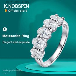 Mit Seitensteinen KNOBSPIN D VVS1 4*6mm Ovale Moissanit-Ringe für Frauen Edlen Schmuck Verlobung Hochzeit Ewigkeitsbänder mit GRA s925 Slive Ring YQ231209