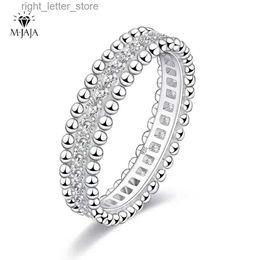 Avec pierres latérales M-JAJA Moissanite bague de rencontre Couple promesse anneaux 925 en argent Sterling D couleur VVS1 bandes de mariage pour les femmes bijoux fins cadeaux YQ231209