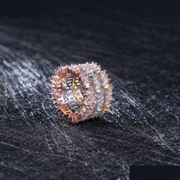 Met zijstenen Nieuwe mode kubieke zirkoonring Irregar witte cz vinger fit 6 tot 10 voor vrouwen diamantringen sieraden druppel deliv dhucy