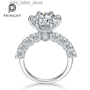 Met zijstenen PRINGXY Luxe 3CT D-kleur Moissanite 925 sterling zilver geplatineerde ring voor dames Bruiloft Fijne sieraden Verjaardagscadeau YQ231209