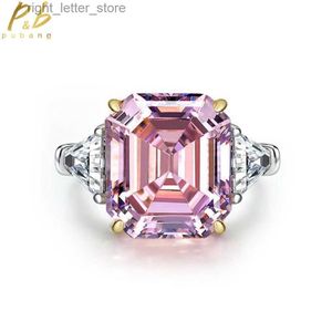 Met zijstenen PuBang Fijne Sieraden 925 Sterling Zilveren Diamanten Ring Geel/Roze Gem Gemaakt Moissanite voor Vrouwen Verjaardagscadeau Gratis Verzending YQ231209