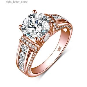 Met zijstenen Echte 925 sterling zilveren Moissanite ring 2ct roséverguld Damessieraden 2022 Accessoires Verjaardagscadeau aan vriendin YQ231209