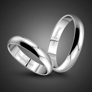 Avec des pierres latérales Simple Mariage Bague de Fiançailles 100% 925 Sterling Silver Couple Bague Femme Homme Unique Anneau En Gros Solide Bijoux En Argent Cadeau 230609