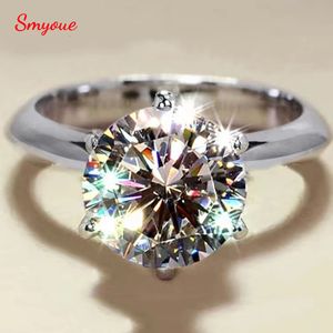 Met zijstenen smyoue gra gecertificeerd 15ct ring vvs1 lab diamant solitaire ring voor vrouwen verlovingsbelofte trouwband sieraden 230214