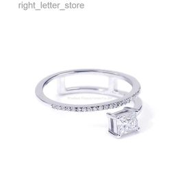 Met zijstenen Tianyu Edelstenen 925 Zilveren Ring Sieraden Kussen 3,5x4,5mm Witte Diamanten Moissanite Trouwringen Mode Feestcadeaus voor Vrouwen Meisjes YQ231209