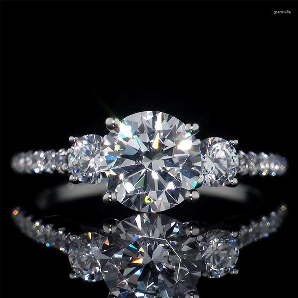 Avec des pierres latérales utimtree tendance blanche cubique en zircone anneaux de mariage pour les femmes engagement nuptial de la proposition argenté bijoux cz anillos en pierre