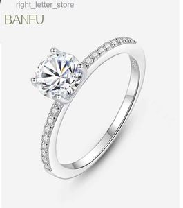 Met Zijstenen Bruiloft Verloving Moissanite Ring Luxe Een Sterling Zilver Voor Vrouwen Met GRA Certificaat Fijne Sieraden YQ231209