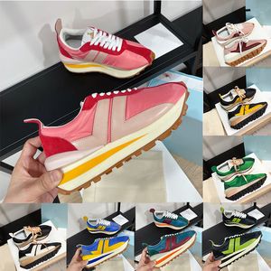 Heren Dames Bumpr Luxe Designer Casual Schoenen Suède Nylon Kalfsleer Bumprs Dhgates Catwalk Stiksels Kleur Lage Loafers Leer Ademende Sneakers