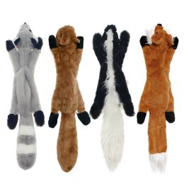 avec des squeakers en peluche durable chien squeak mâche jouet crinking chien jouet pour les grands chiens moyens squirrel raton laton fox skunk 24in ll