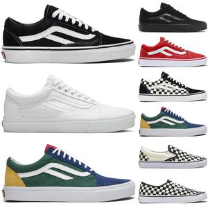 Gratis verzendontwerper Old Skool Sneakers schoenen van skateboard voor heren dames zwart rode mannen trainers Scarpe plaatvormige casual luxe