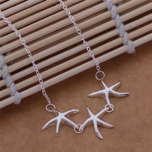 met trackingnummer De meeste verkopen delicate cadeau-sieraden voor dames 925 zilver 3 zeesterketting 209x