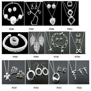 Avec numéro de suivi, bijoux de charme pour femmes, nouvelle mode, argent 925, 12 mélanges, Bracelet, boucles d'oreilles, collier, bijou 2818