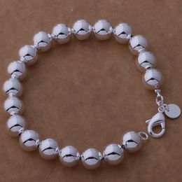 Livraison gratuite avec numéro de suivi Top vente 925 Bracelet en argent 10M perles creuses Bracelet bijoux en argent 20 Pcs/lot pas cher 1559