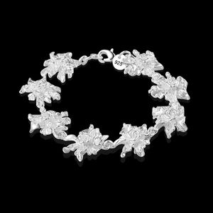 Livraison gratuite avec numéro de suivi Top vente 925 Bracelet en argent bracelet fleur délicate Bracelet bijoux en argent 10 Pcs/lot 1506