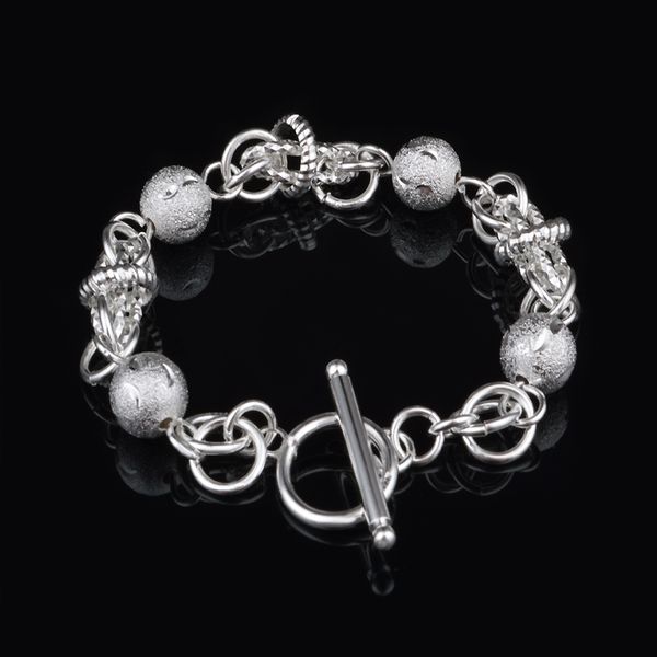 Livraison gratuite avec numéro de suivi Top vente 925 Bracelet en argent sable entre perles flash Bracelet bijoux en argent 10 pièces/lot pas cher 1575