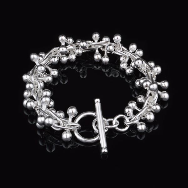 Livraison gratuite avec numéro de suivi Top vente 925 Bracelet en argent raisins perles Bracelet bijoux en argent 10 pièces/lot pas cher 1786