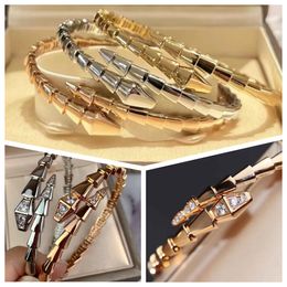 Sans boîte 5A bracelet en os de serpent bijoux de créateurs bracelets de créateurs bracelet de serpent étroit cercle unique bracelets en or de luxe bracelet fête cadeau d'anniversaire
