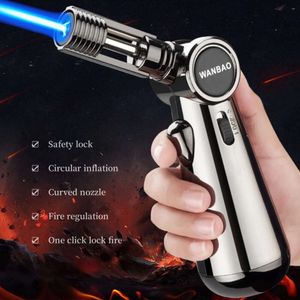 Sans gaz à gaz à l'épreuve du vent extérieur BBQ Cuisine Flame Gun Turbo Torch Direct Flush Welding Gun Cigar Light bijoux Soudage des outils pour hommes Gift