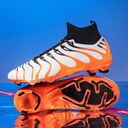 Sin encaje zapatillas de fútbol masculino slip-on sin deslizamiento de fútbol para niños TF/FG Training Boots de fútbol Chuteira Campo 240506