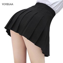 Sans Shorts Femmes Jupes Taille Haute ALine Femme Jupe Plissée Mode D'été Femme Mini Jupes Harajuku Dames Jupe Courte 220701