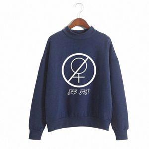 Zonder Vrouwen Fi Hip Hop Hoge Kraag Hoodies Casual Mannen Vrouwen Capl Sweatshirts Tops Lg Mouw Harajuku Capuchon trui U1dL #