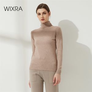 Wixra vroege herfst trui jumper turtleneck tops truien casual truien dames lange mouwen plus size kleding 210805