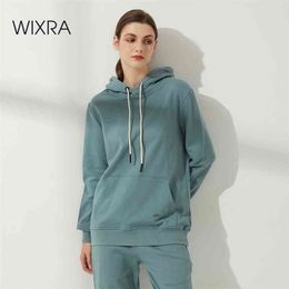 Wixra Unisex Heavy Basic Sudaderas con capucha 100% Sudaderas con capucha de algodón Manga larga Mujer Primavera Casual Streetwear para hombres 210909