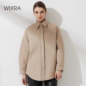 Wixra Womens Jacket Fashion Solid Turn Down Collar Overjas Casual Bovenkleding en Jassen Dames Streetwear Herfst Spring 211014