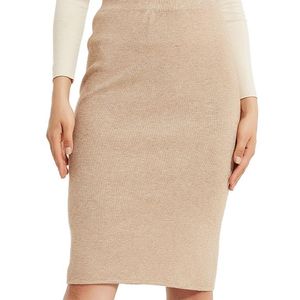 Wixra-faldas rectas de punto para mujer, falda hasta la rodilla de cintura alta, liso básico, ropa de calle, otoño e invierno, 220216