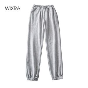 Wixra femmes entraînement Sport Joggers pantalon taille élastique décontracté basique danse course pantalons de survêtement poches mode vêtements 210915