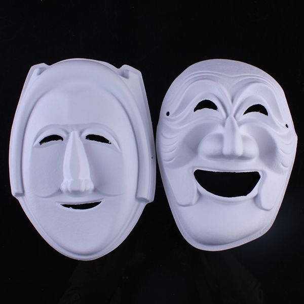 Asistente máscara blanca sin pintar cara completa pulpa de papel ambiental adulto DIY pintura de Bellas Artes en blanco máscaras de fiesta de disfraces 10 unids/lote