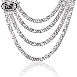 WK véritable 925 argent Sterling gourmette cubaine hommes chaîne collier Hip Hop rappeur hommes chaînes 4MM 5MM 6MM 7MM 18 20 22 pouces W9 NM003247e