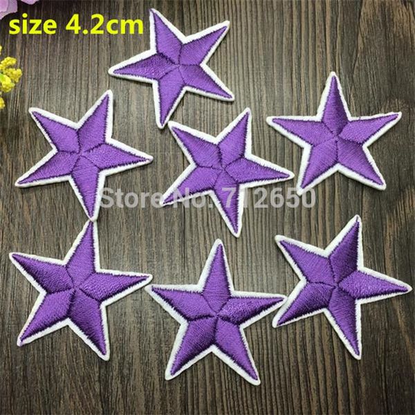 WL nouveauté 50 pièces couleur violette petite étoile patchs brodés fer sur dessin animé Motif Applique broderie accessoire271q