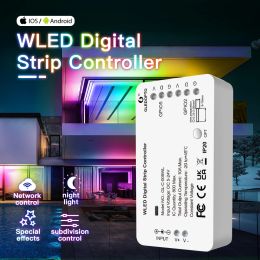 Contrôleur de bande lumineuse numérique Wled WiFi DC5-24V Prise en charge WS2812 2811 SK6812 et d'autres RV RGB Light Strip 800 IC Can DIY