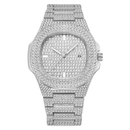 WLISTH Marca Fecha Cuarzo CWP Relojes para mujer para hombre Cristal completo Diamante Luminoso Reloj Oval Dial Bling Exquisito Unisex Relojes de pulsera279s